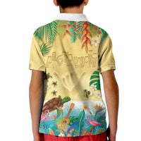 Hawaiian Alohawaii Kid Polo Shirt Tropical Plants and Animals on The Beach LT03 - Polynesian Pride