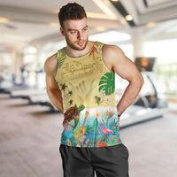 Hawaiian Alohawaii Men Tank Top Tropical Plants and Animals on The Beach - Polynesian Pride