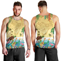 Hawaiian Alohawaii Men Tank Top Tropical Plants and Animals on The Beach - Polynesian Pride