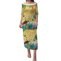 Hawaiian Alohawaii Puletasi Tropical Plants and Animals on The Beach - Polynesian Pride