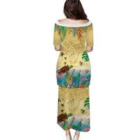 Hawaiian Alohawaii Puletasi Tropical Plants and Animals on The Beach - Polynesian Pride