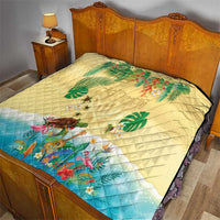 Hawaiian Alohawaii Quilt Tropical Plants and Animals on The Beach - Polynesian Pride