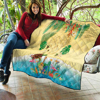 Hawaiian Alohawaii Quilt Tropical Plants and Animals on The Beach - Polynesian Pride