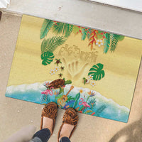 Hawaiian Alohawaii Rubber Doormat Tropical Plants and Animals on The Beach - Polynesian Pride