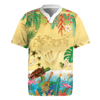 Hawaiian Alohawaii Rugby Jersey Tropical Plants and Animals on The Beach - Polynesian Pride