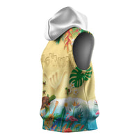 Hawaiian Alohawaii Sleeveless Hoodie Tropical Plants and Animals on The Beach - Polynesian Pride