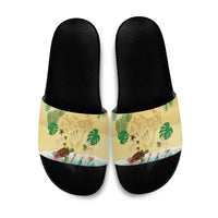 Hawaiian Alohawaii Slide Sandals Tropical Plants and Animals on The Beach - Polynesian Pride