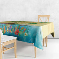 Hawaiian Alohawaii Tablecloth Tropical Plants and Animals on The Beach - Polynesian Pride