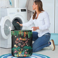 Hawaiian Alohawaii Laundry Basket Tribal Sea Animals Tattoo and Tropical Plants - Polynesian Pride