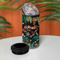 Hawaiian Alohawaii 4 in 1 Can Cooler Tumbler Tribal Sea Animals Tattoo and Tropical Plants - Polynesian Pride