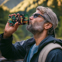 Hawaiian Alohawaii 4 in 1 Can Cooler Tumbler Tribal Sea Animals Tattoo and Tropical Plants - Polynesian Pride