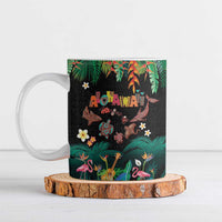 Hawaiian Alohawaii Ceramic Mug Tribal Sea Animals Tattoo and Tropical Plants - Polynesian Pride