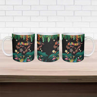 Hawaiian Alohawaii Ceramic Mug Tribal Sea Animals Tattoo and Tropical Plants - Polynesian Pride