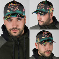 Hawaiian Alohawaii Classic Cap Tribal Sea Animals Tattoo and Tropical Plants LT03 - Polynesian Pride