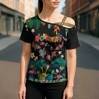 Hawaiian Alohawaii Cross Shoulder Shirt Tribal Sea Animals Tattoo and Tropical Plants LT03 - Polynesian Pride