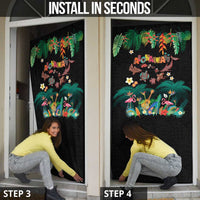 Hawaiian Alohawaii Door Cover Tribal Sea Animals Tattoo and Tropical Plants - Polynesian Pride