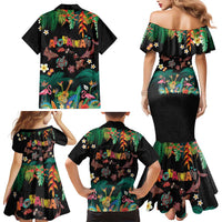 Hawaiian Alohawaii Family Matching Mermaid Dress and Hawaiian Shirt Tribal Sea Animals Tattoo and Tropical Plants LT03 - Polynesian Pride