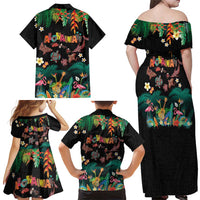 Hawaiian Alohawaii Family Matching Off Shoulder Maxi Dress and Hawaiian Shirt Tribal Sea Animals Tattoo and Tropical Plants LT03 - Polynesian Pride