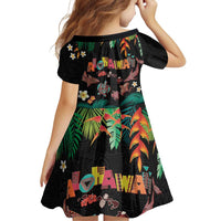Hawaiian Alohawaii Family Matching Off Shoulder Short Dress and Hawaiian Shirt Tribal Sea Animals Tattoo and Tropical Plants LT03 - Polynesian Pride