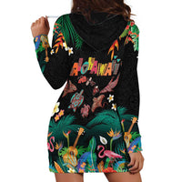 Hawaiian Alohawaii Hoodie Dress Tribal Sea Animals Tattoo and Tropical Plants - Polynesian Pride