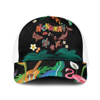 Hawaiian Alohawaii Mesh Trucker Cap Tribal Sea Animals Tattoo and Tropical Plants - Polynesian Pride