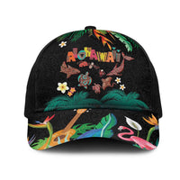 Hawaiian Alohawaii Mesh Trucker Cap Tribal Sea Animals Tattoo and Tropical Plants LT03 One Size Black Black - Polynesian Pride