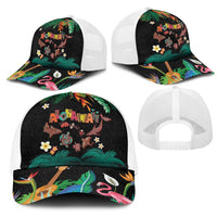 Hawaiian Alohawaii Mesh Trucker Cap Tribal Sea Animals Tattoo and Tropical Plants LT03 - Polynesian Pride