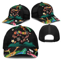 Hawaiian Alohawaii Mesh Trucker Cap Tribal Sea Animals Tattoo and Tropical Plants LT03 - Polynesian Pride
