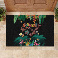 Hawaiian Alohawaii Rubber Doormat Tribal Sea Animals Tattoo and Tropical Plants - Polynesian Pride