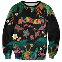 Hawaiian Alohawaii Sweatshirt Tribal Sea Animals Tattoo and Tropical Plants - Polynesian Pride