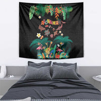 Hawaiian Alohawaii Tapestry Tribal Sea Animals Tattoo and Tropical Plants - Polynesian Pride