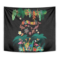 Hawaiian Alohawaii Tapestry Tribal Sea Animals Tattoo and Tropical Plants - Polynesian Pride