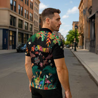 Hawaiian Alohawaii Zipper Polo Shirt Tribal Sea Animals Tattoo and Tropical Plants - Polynesian Pride