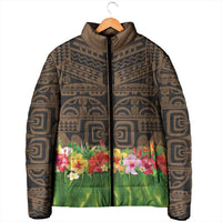 Hawaiian Hula Costume Padded Jacket Tribal Tattoo and Tropical Plants Skirt - Polynesian Pride
