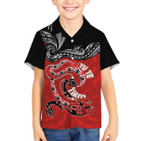 Personalised Aotearoa Toitu Te Tiriti Kid Hawaiian Shirt Taniwha Tribal Motifs LT03 Kid Multicolor - Polynesian Pride