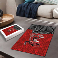 Aotearoa Toitu Te Tiriti Puzzle Taniwha Tribal Motifs