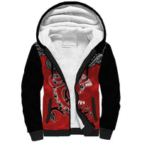 Personalised Aotearoa Toitu Te Tiriti Sherpa Hoodie Taniwha Tribal Motifs LT03 Unisex Multicolor - Polynesian Pride