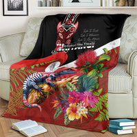 Aotearoa Toitu Te Tiriti Blanket Waitangi-Honour The Treaty NZ Tuatara and Plants LT03 - Polynesian Pride