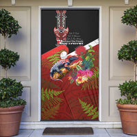 Aotearoa Toitu Te Tiriti Door Cover Waitangi-Honour The Treaty NZ Tuatara and Plants LT03 Multicolor - Polynesian Pride