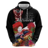 Aotearoa Toitu Te Tiriti Hoodie Waitangi-Honour The Treaty NZ Tuatara and Plants LT03 - Polynesian Pride