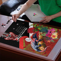 Aotearoa Toitu Te Tiriti Puzzle Waitangi-Honour The Treaty NZ Tuatara and Plants LT03 - Polynesian Pride