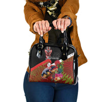 Aotearoa Toitu Te Tiriti Shoulder Handbag Waitangi-Honour The Treaty NZ Tuatara and Plants LT03 One Size Multicolor - Polynesian Pride