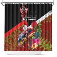 Aotearoa Toitu Te Tiriti Shower Curtain Waitangi-Honour The Treaty NZ Tuatara and Plants LT03 Multicolor - Polynesian Pride