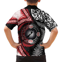 Tonga and New Zealand Together Family Matching Tank Maxi Dress and Hawaiian Shirt Ngatu Art Tribal Maori Tattoo and Silver Fern LT03 - Polynesian Pride