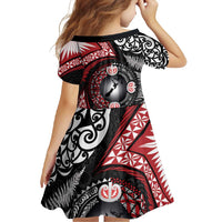 Tonga and New Zealand Together Family Matching Tank Maxi Dress and Hawaiian Shirt Ngatu Art Tribal Maori Tattoo and Silver Fern LT03 - Polynesian Pride