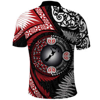 Tonga and New Zealand Together Polo Shirt Ngatu Art Tribal Maori Tattoo and Silver Fern
