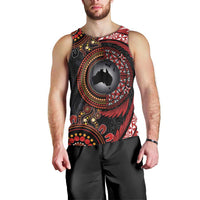 Tonga and Australia Together Men Tank Top Ngatu Art Tribal Aboriginal Tattoo Pattern