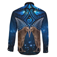 New Zealand Maori Matariki Family Matching Off Shoulder Short Dress and Hawaiian Shirt Hongi Kiwi Bird and Silver Fern LT03 - Polynesian Pride