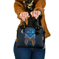 New Zealand Maori Matariki Shoulder Handbag Hongi Kiwi Bird and Silver Fern LT03 One Size Blue - Polynesian Pride