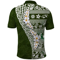 Hawaii Plumeria Tribal Vintage Polo Shirt Special Green